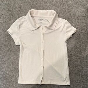 American Eagle Outfitters Kids Cream Button-Down Shirt